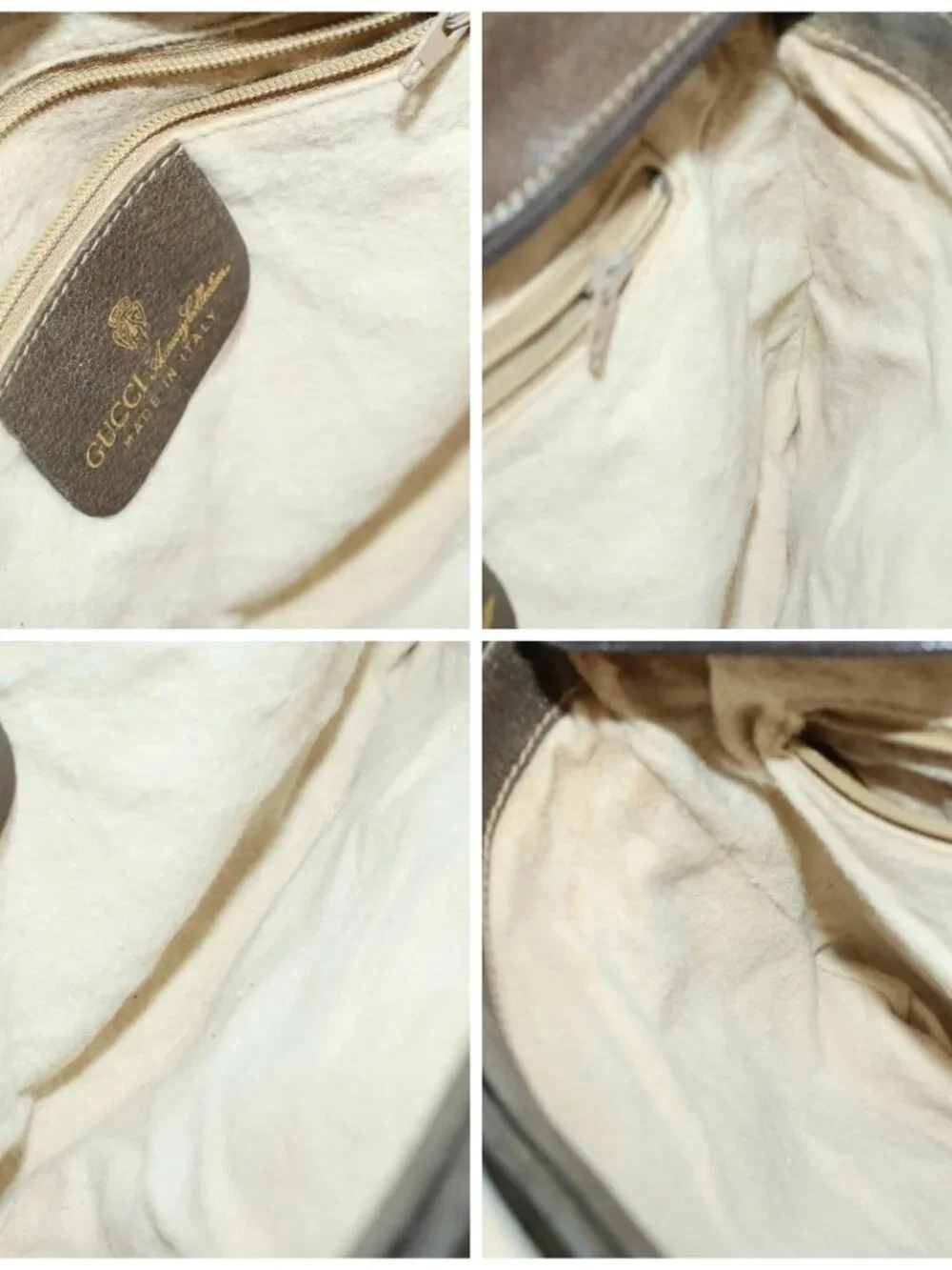 GUCCI GG Supreme Web Sherry Line Bag PVC Beige Gold 41 001 4085 Auth 156428 - Picture 15 of 16